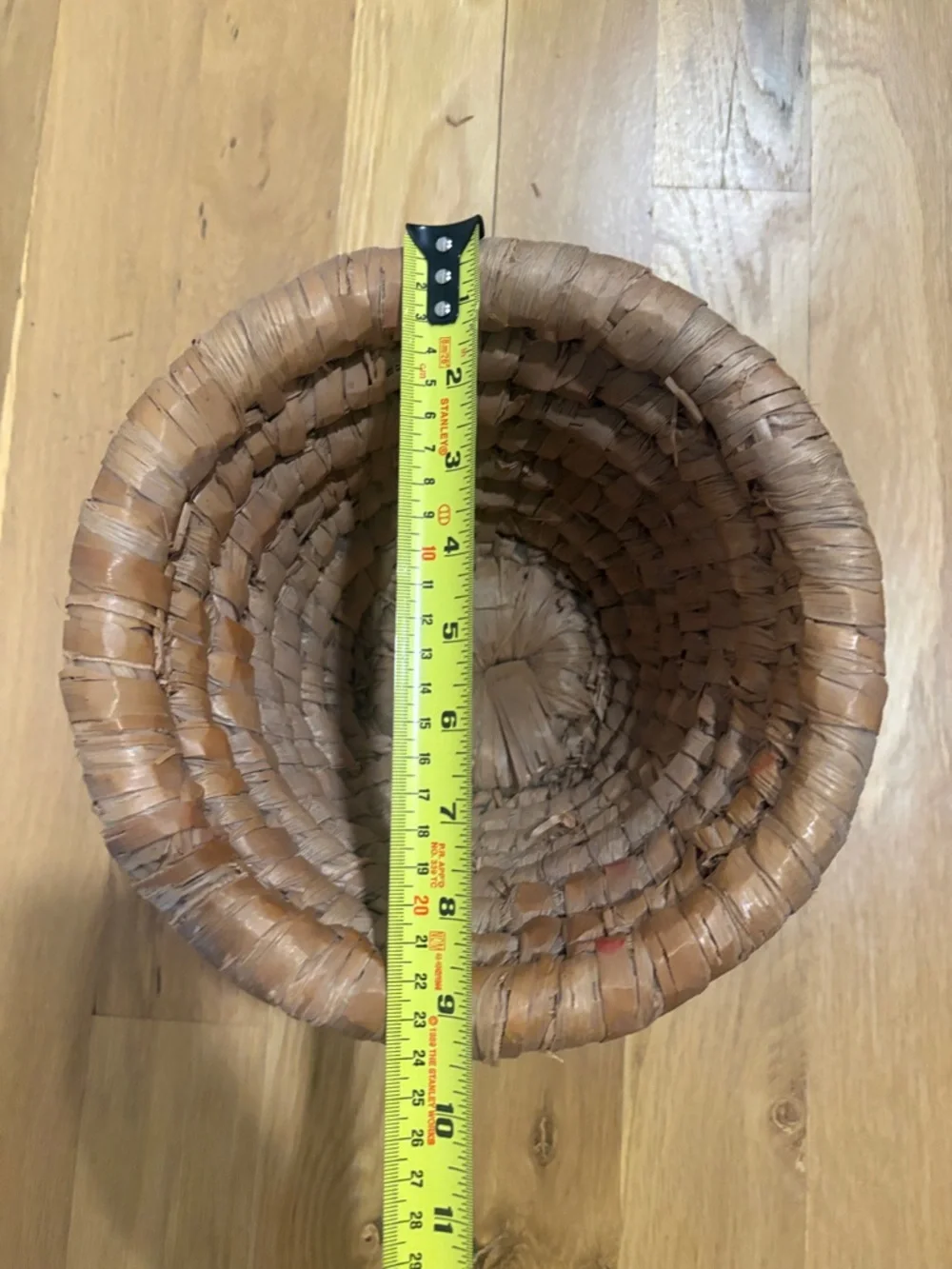 Antique Natural Woven Rattan Planter Basket - Brown